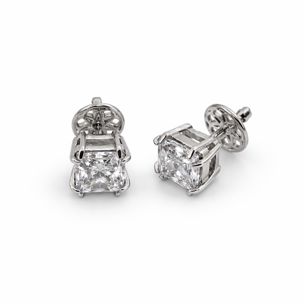 Сережки-пусети Квадро 6мм